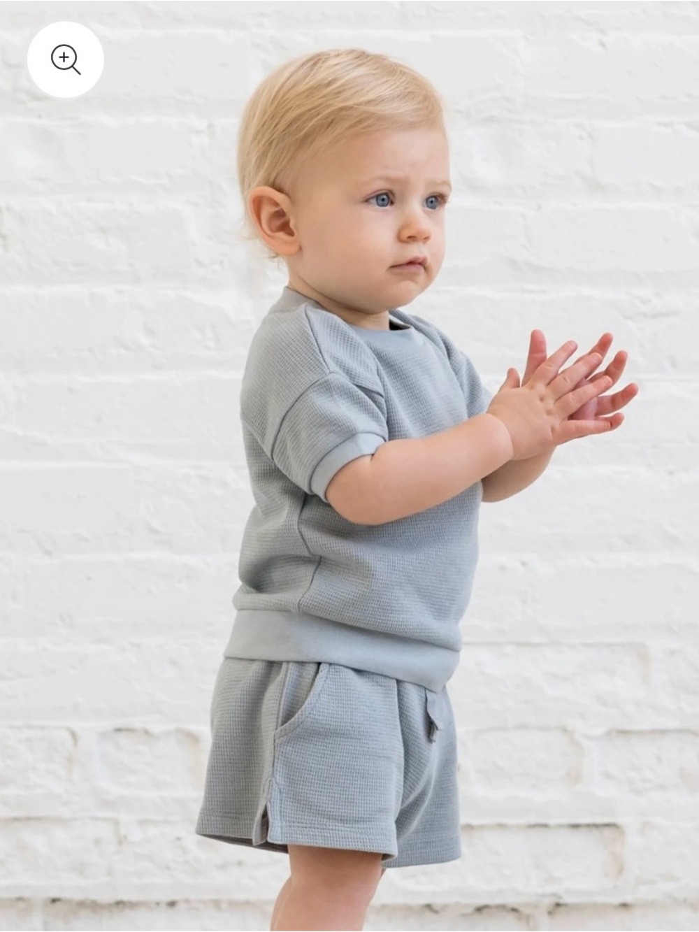 Colored Organics Kendi Baby Avery Waffle Set in Mist